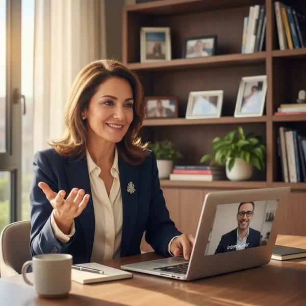 Rosa en su entrevista por videollamada